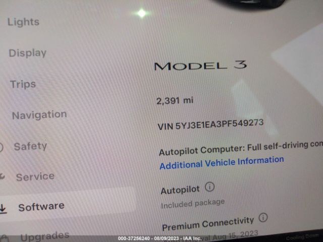 5YJ3E1EA3PF549273 Tesla MODEL 3