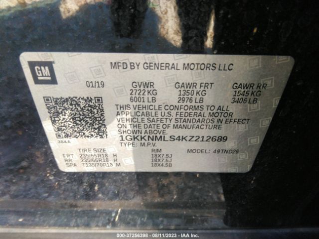 1GKKNMLS4KZ212689 GMC ACADIA SLT