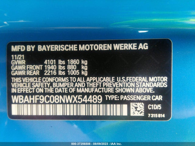 2022 BMW Z4, VIN: WBAHF9C08NWX54489