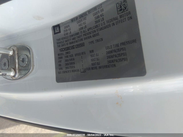 Chevrolet Colorado 2wd Wt 2016 1GCHSBE30G1289560 Image 9