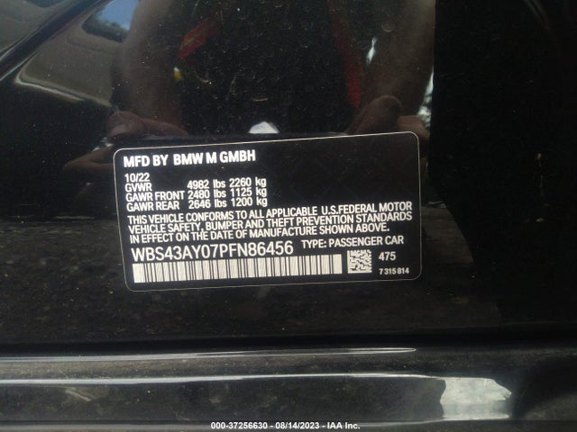 WBS43AY07PFN86456 BMW M3 Competition Xdrive