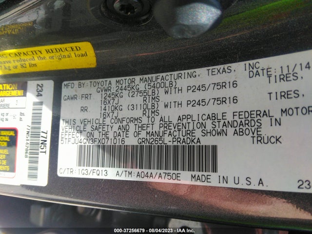 Toyota Tacoma Prerunner 2015 5TFJU4GN3FX071016 Image 15
