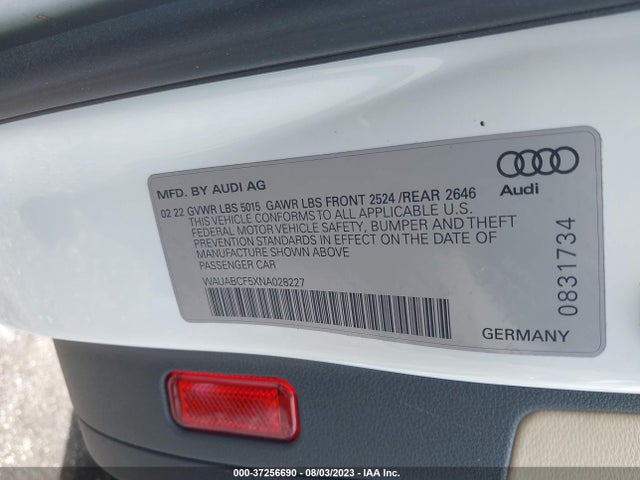 WAUABCF5XNA028227 Audi A5 Sportback Premium