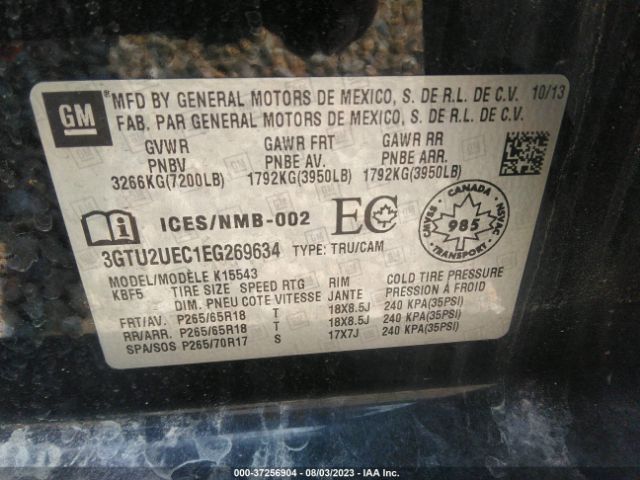 3GTU2UEC1EG269634 GMC Sierra 1500 Sle