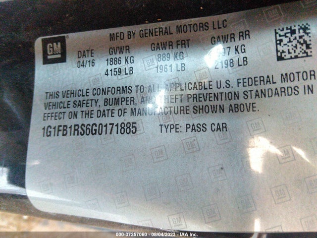 Chevrolet Camaro 1lt 2016 1G1FB1RS6G0171885 Image 9
