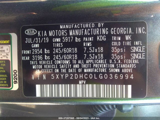 5XYP2DHC0LG036994 KIA Telluride Lx