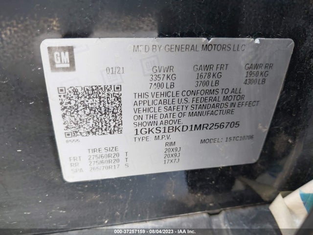 GMC YUKON SLT 2021 1GKS1BKD1MR256705 Image 9