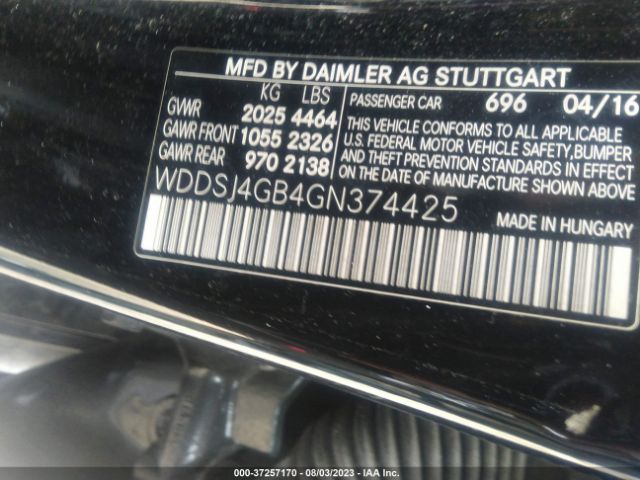 WDDSJ4GB4GN374425 Mercedes-Benz Cla Cla 250