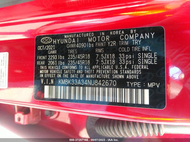 Hyundai Kona N Line 2022 KM8K33A34NU842670 Image 15