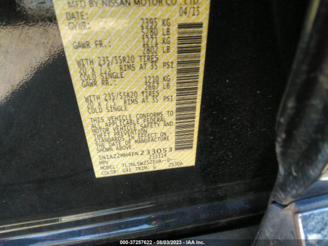 5N1AZ2MH4FN233053 Nissan Murano Platinum