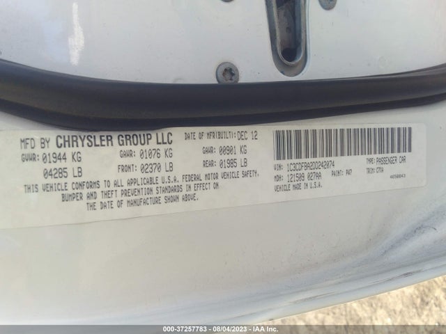 2013 DODGE DART RALLYE VIN: 1C3CDFBA2DD242074