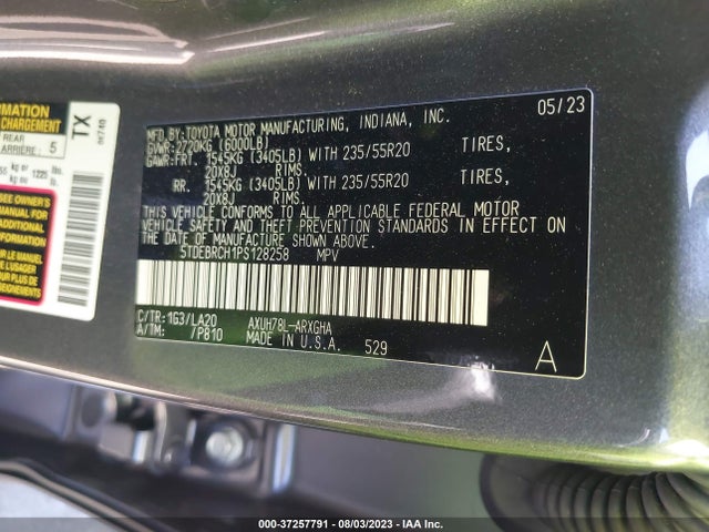 Toyota Highlander Hybrid Platinum 2023 5TDEBRCH1PS128258 Image 15