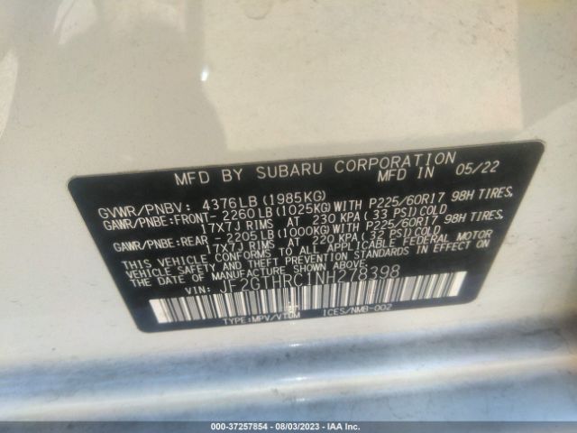 JF2GTHRC1NH278398 Subaru Crosstrek Sport