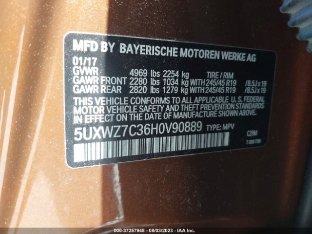 5UXWZ7C36H0V90889 BMW X3 Sdrive28i