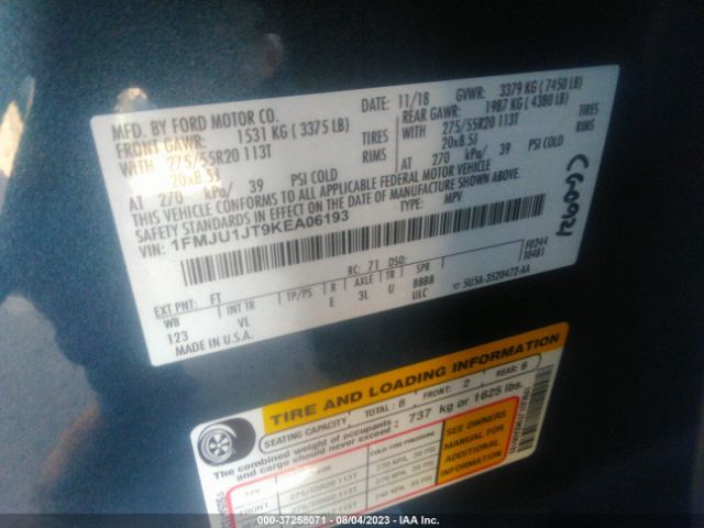 1FMJU1JT9KEA06193 Ford Expedition Xlt