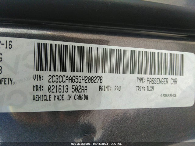 2016 CHRYSLER 300 ANNIVERSARY EDITION VIN: 2C3CCAAG5GH208276