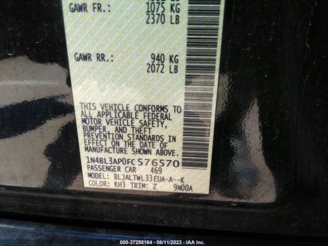 1N4BL3AP0FC576570 Nissan Altima 3.5 Sl