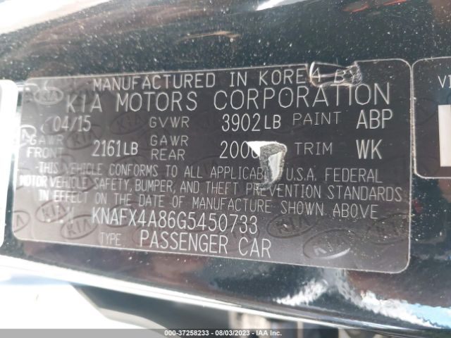 KNAFX4A86G5450733 KIA FORTE EX