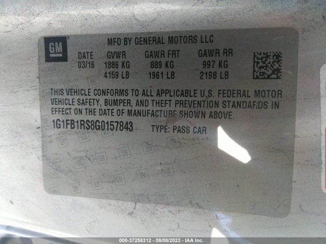 Chevrolet Camaro 1lt 2016 1G1FB1RS8G0157843 Image 15