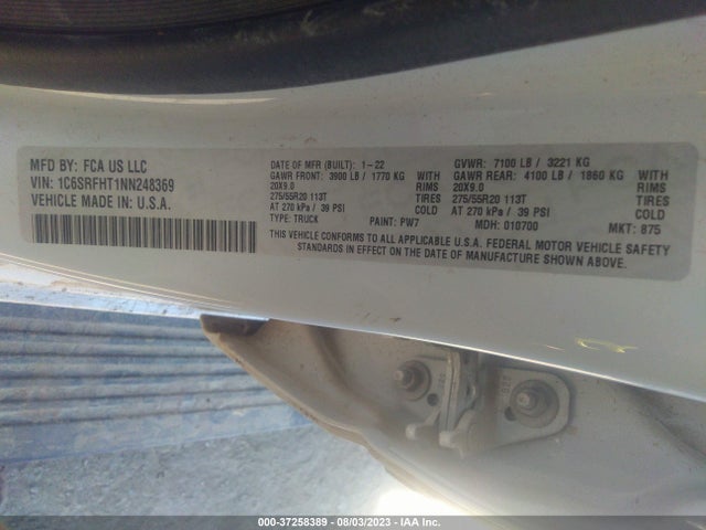 1C6SRFHT1NN248369 RAM 1500 Limited