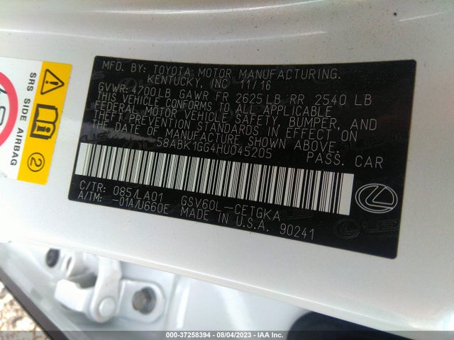 2017 Lexus ES, VIN: 58ABK1GG4HU045205