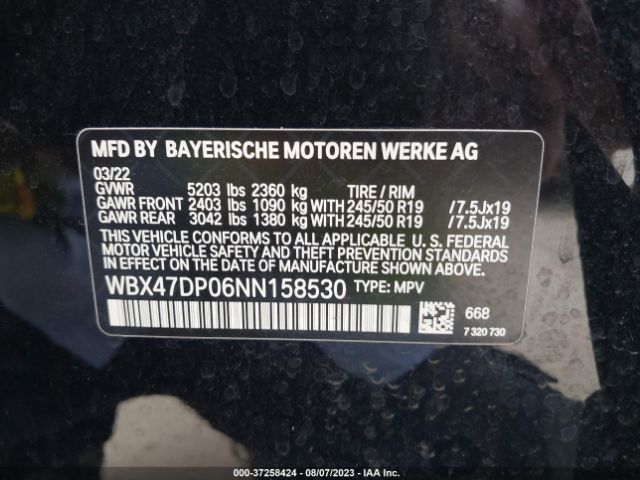 WBX47DP06NN158530 BMW X3 Sdrive30i