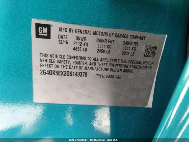 2G4GK5EX3G9149378 Buick Regal