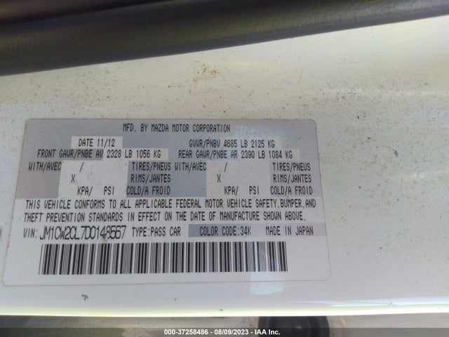 2013 MAZDA MAZDA5 TOURING VIN: JM1CW2CL7D0148567