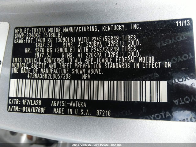 Toyota Venza Le/xle 2014 4T3BA3BB2EU057308 Image 9