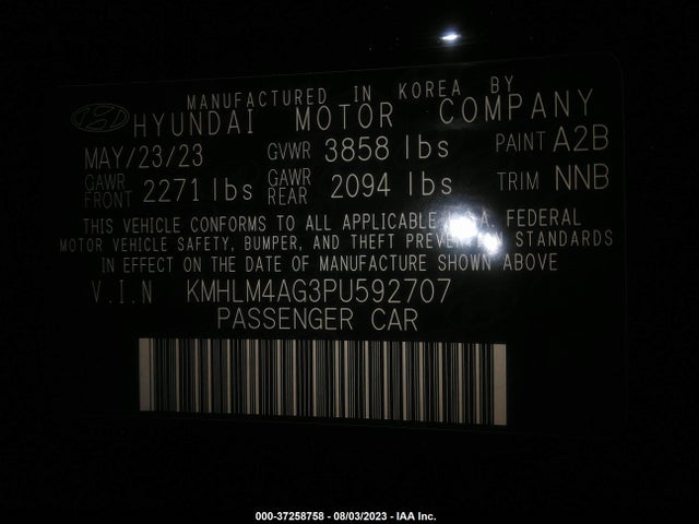 Hyundai ELANTRA SEL 2023 KMHLM4AG3PU592707 Image 9