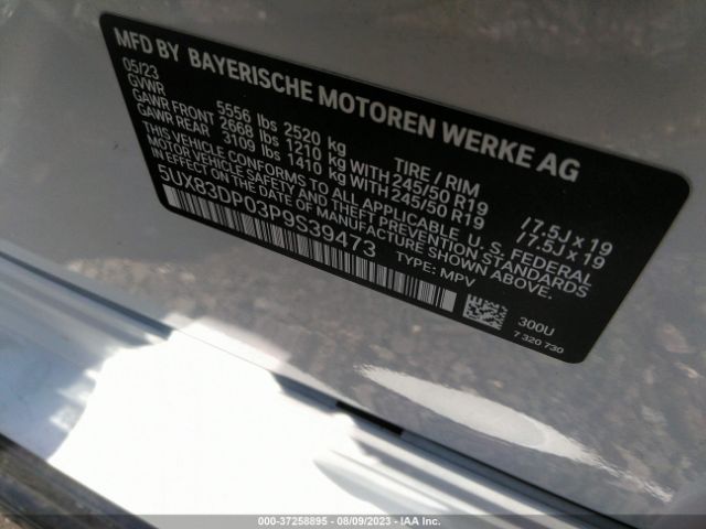 5UX83DP03P9S39473 BMW X3 M40i