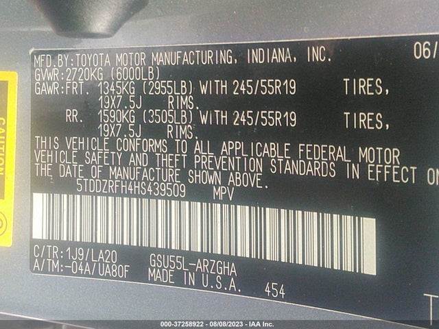 Toyota Highlander Limited 2017 5TDDZRFH4HS439509 Image 15