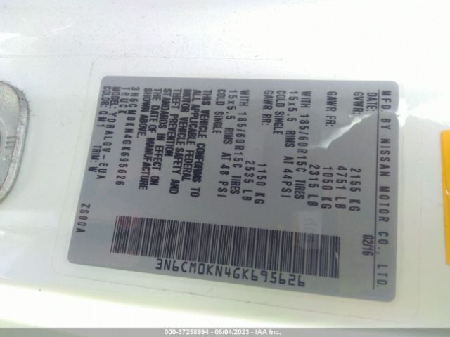 3N6CM0KN4GK695626 Nissan NV200 SV