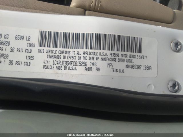 1C4RJEBG4FC615296 Jeep Grand Cherokee Limited