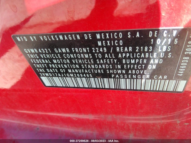 3VWD17AJ1GM269465 Volkswagen Jetta Sedan 1.8t Sport