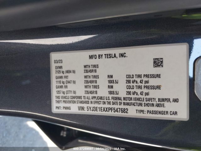 5YJ3E1EAXPF547682 Tesla MODEL 3