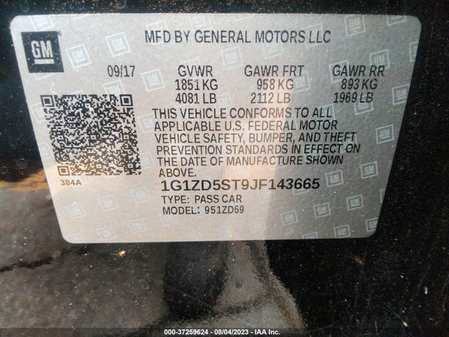 Chevrolet MALIBU LT 2018 1G1ZD5ST9JF143665 Image 9