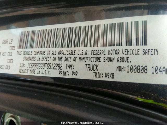 RAM 1500 Slt 2015 1C6RR6GG9FS512282 Image 9
