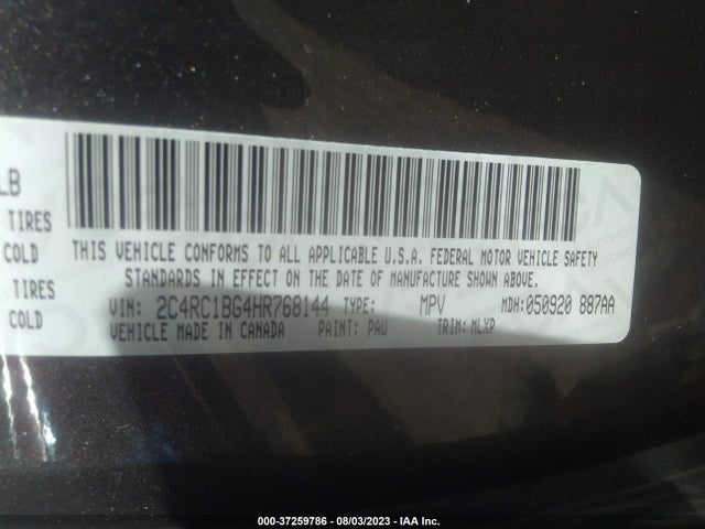 2C4RC1BG4HR768144 Chrysler Pacifica Touring-l