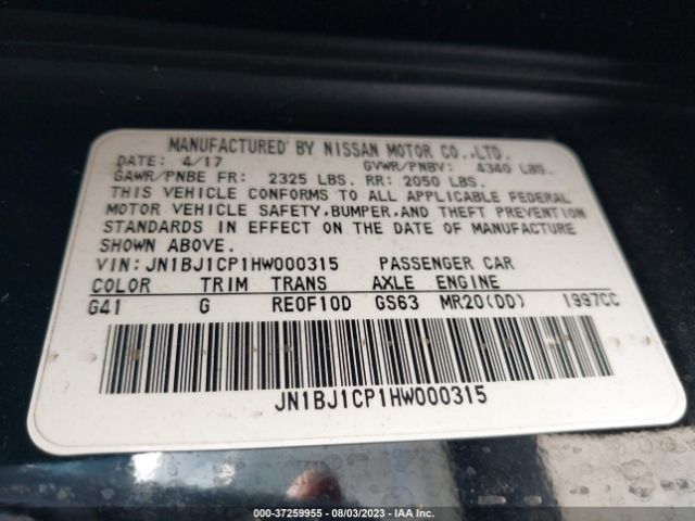 JN1BJ1CP1HW000315 Nissan Rogue Sport Sv