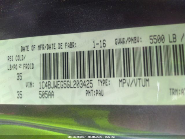 1C4BJWEG5GL203425 Jeep Wrangler Unlimited Sahara