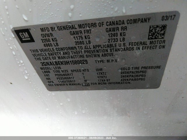 Chevrolet EQUINOX LS 2017 2GNALBEK9H1580020 Image 9