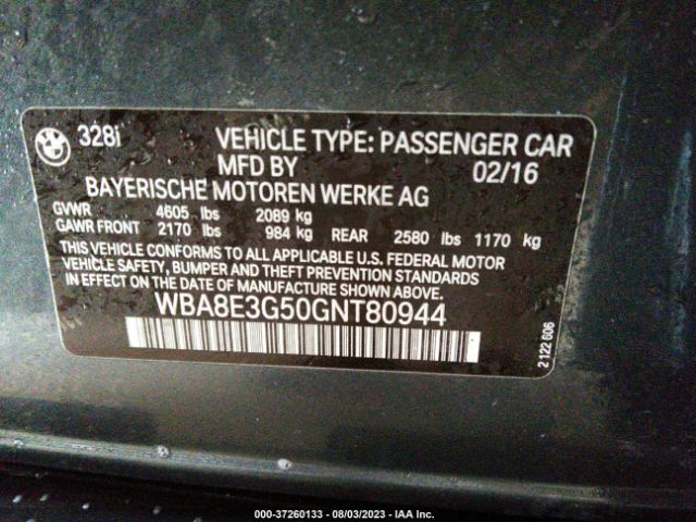 WBA8E3G50GNT80944 BMW 3 Series 328i Xdrive