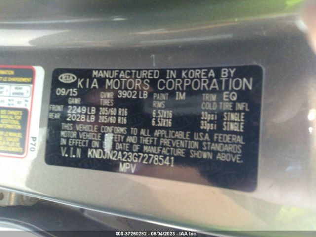 KNDJN2A23G7278541 KIA Soul Base