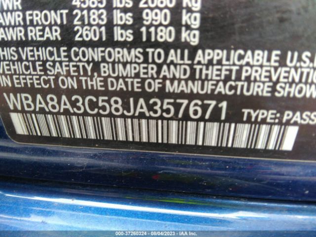 WBA8A3C58JA357671 BMW 3 Series 320i Xdrive