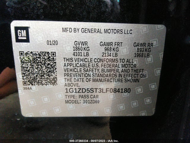 Chevrolet MALIBU LT 2020 1G1ZD5ST3LF084180 Image 9