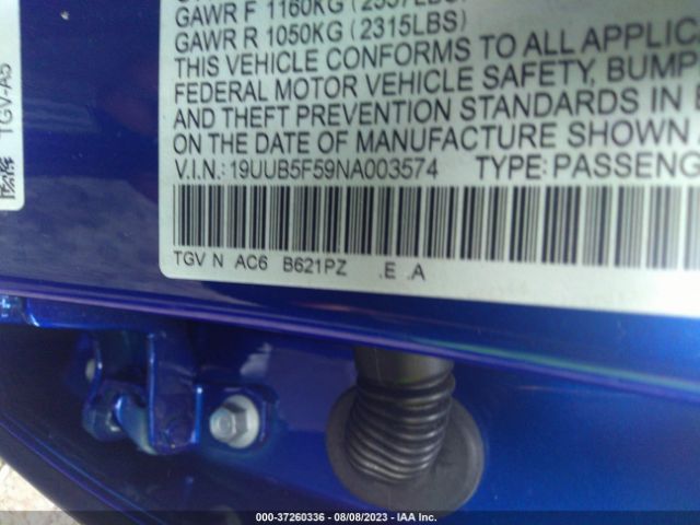 19UUB5F59NA003574 Acura Tlx W/a-spec Package