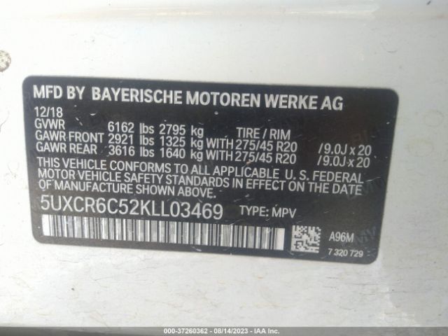 5UXCR6C52KLL03469 BMW X5 Xdrive40i