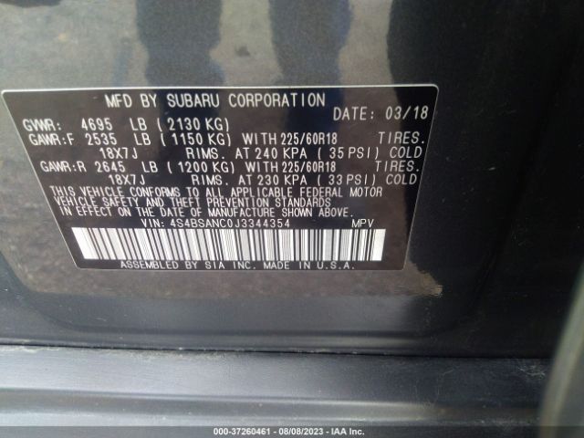 4S4BSANC0J3344354 Subaru Outback 2.5i Limited