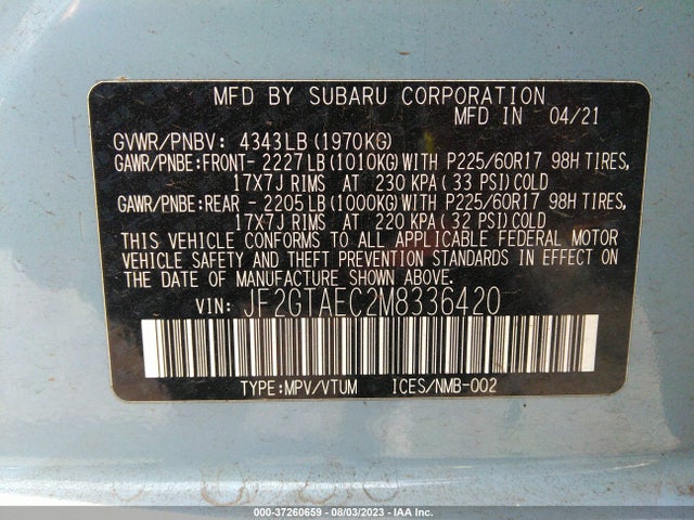 Subaru Crosstrek Premium 2021 JF2GTAEC2M8336420 Image 15